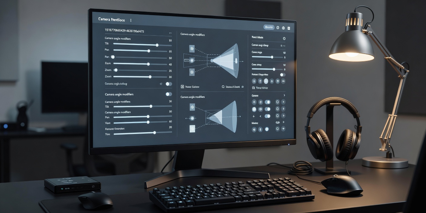 Text to video prompt editing workstation showing camera angle modifiers